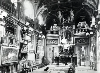 Sala de lectura y galería de arte de los grandes almacenes Bon Marché, París, finales del siglo XIX